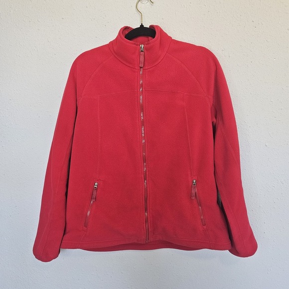 Lands' End Jackets & Blazers - Lands End Polartec Fleece Jacket Womens Large 14/16 Winter Cozy‎ Warm Ski Red
